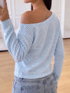 Striped Off Shoulder Knit Top